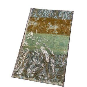 Paisley Floral Scarf Green Blue Gold Lightweight Stylish Wrap Shawl Colorblock